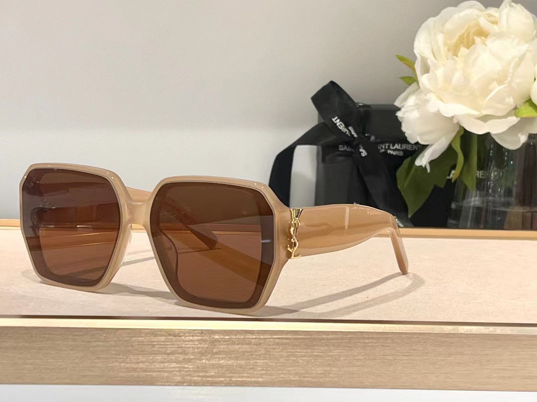 Beige Oversized Square Sunglasses