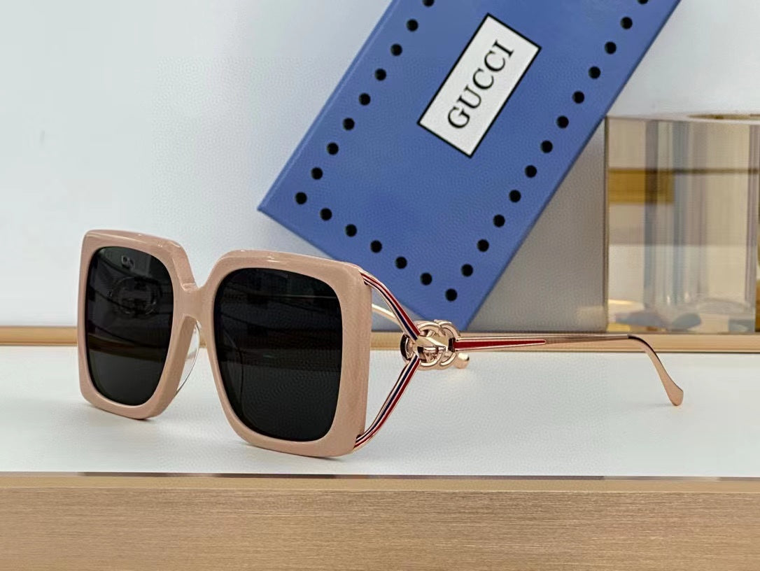 Beige Oversized Square Sunglasses