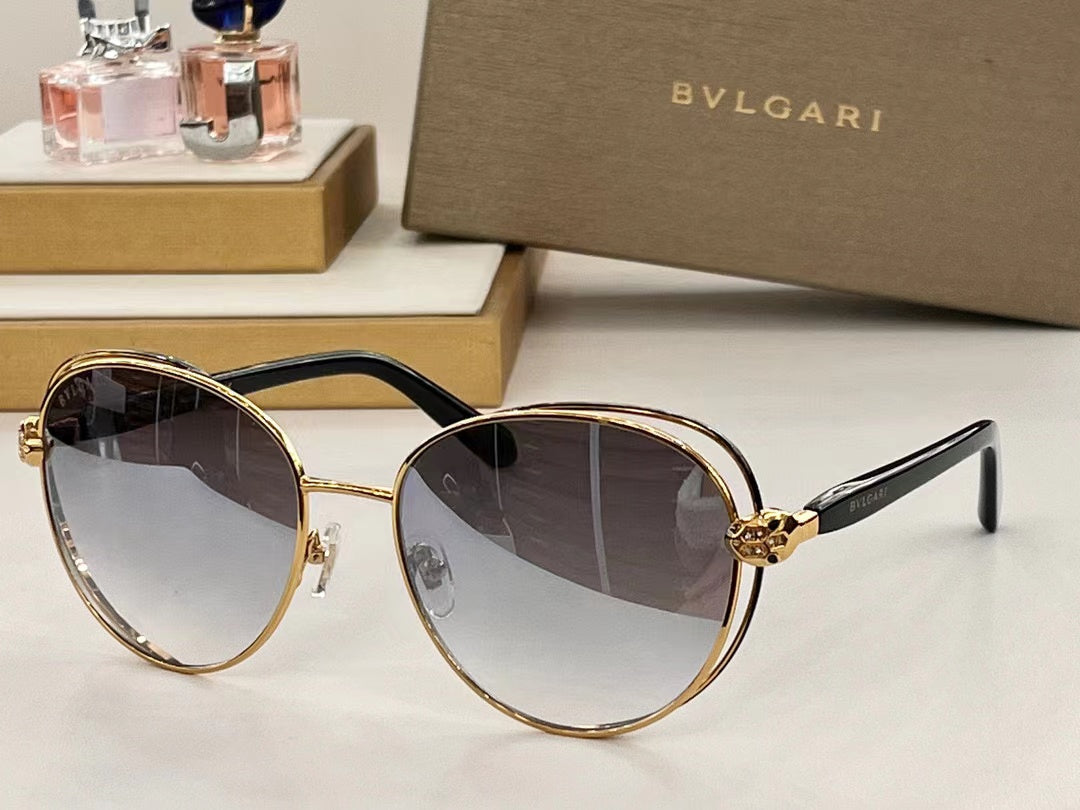 Gold & Black Round Luxury Sunglasses