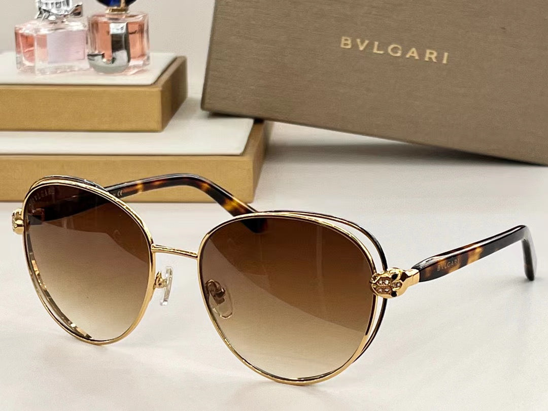Gold & Tortoise Round Luxury Sunglasses
