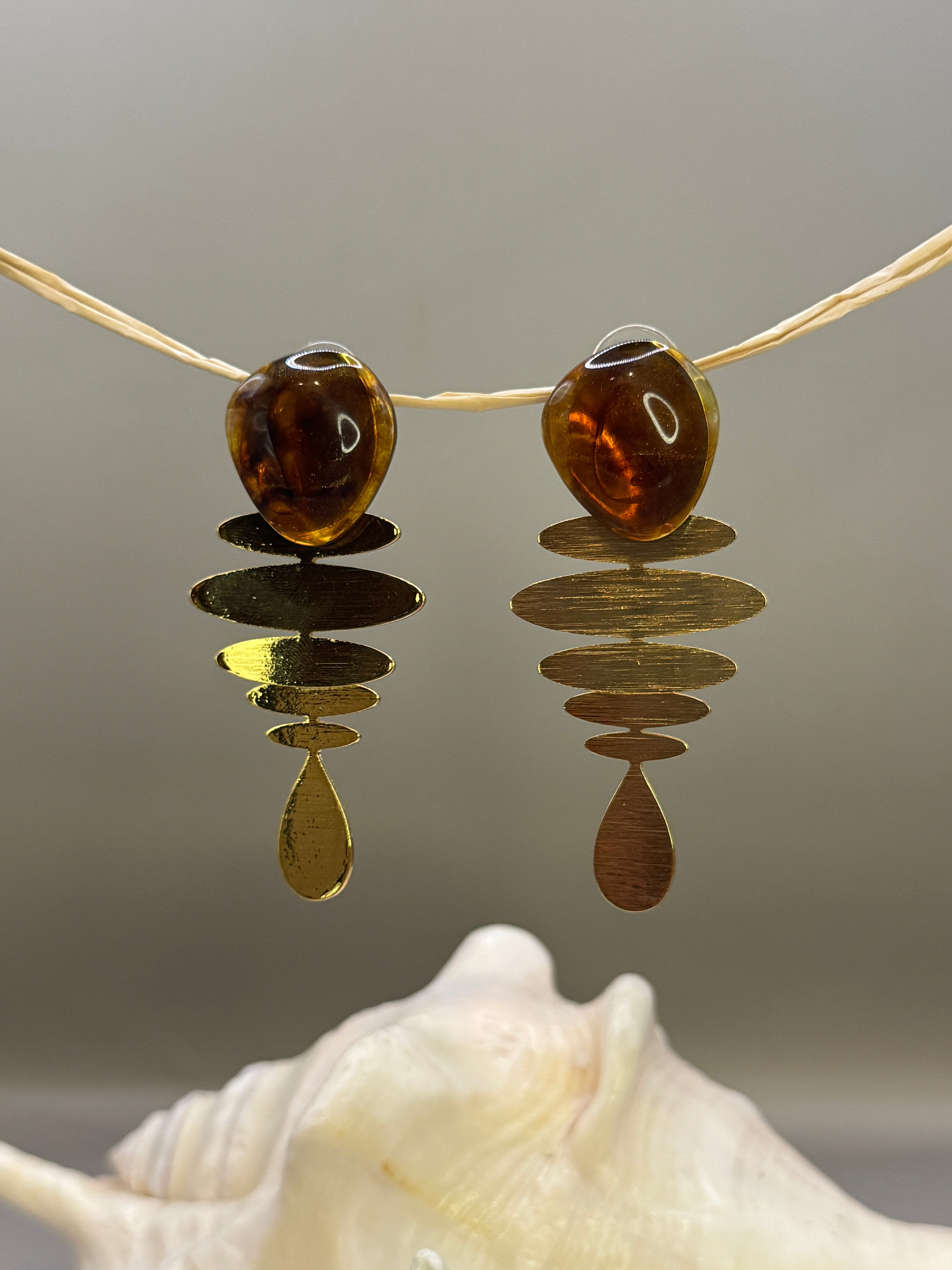 Amber Flow Drop Earrings