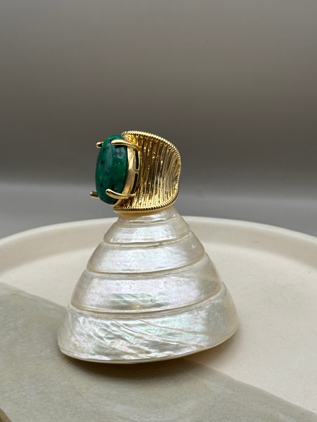 Emerald Crown Statement Ring