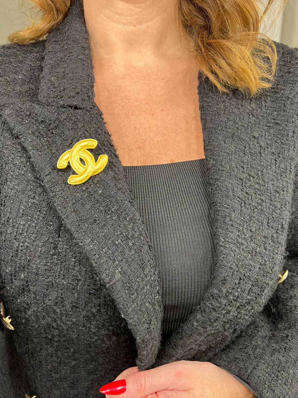 Classic Quilted Gold Broche